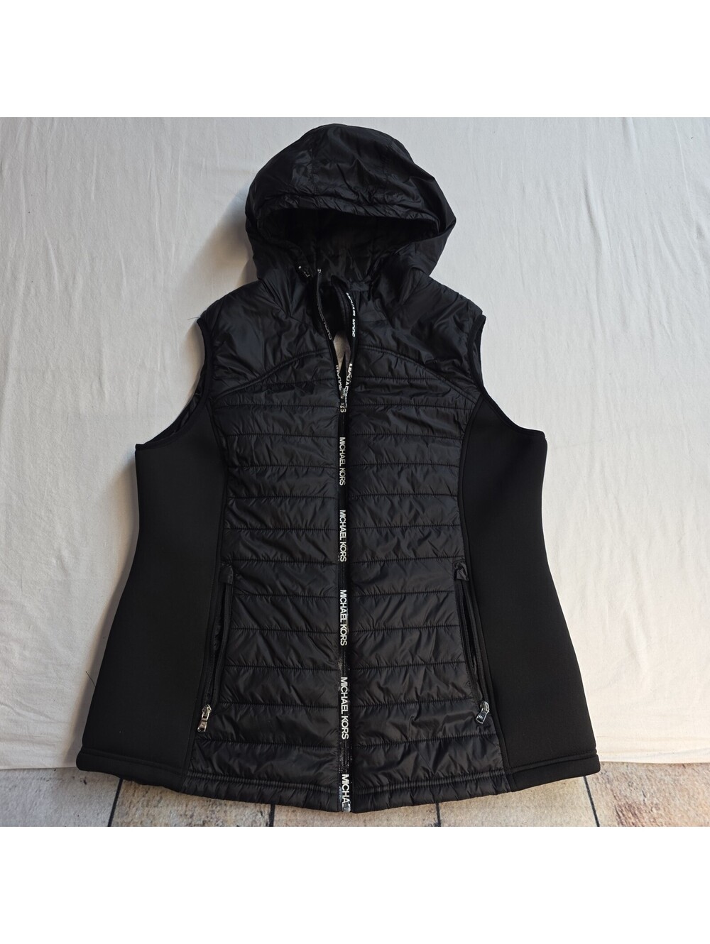 Women’s Black XL Puffer Vest Michael Kors with Pockets Full Zip